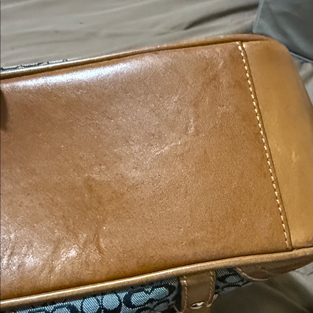 Coach Blue and Tan Signature Tote - Picture 9 of 12